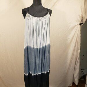 Island Planet Ombre Maxi Dress, One Size, Black, Gray, Light Gray